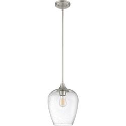 100W 1-Light Medium E-26 Incandescent Pendant Light in Brushed Nickel
