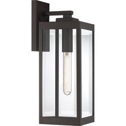 100W 1-Light 17 in. Outdoor Wall Sconce in Western Bronze