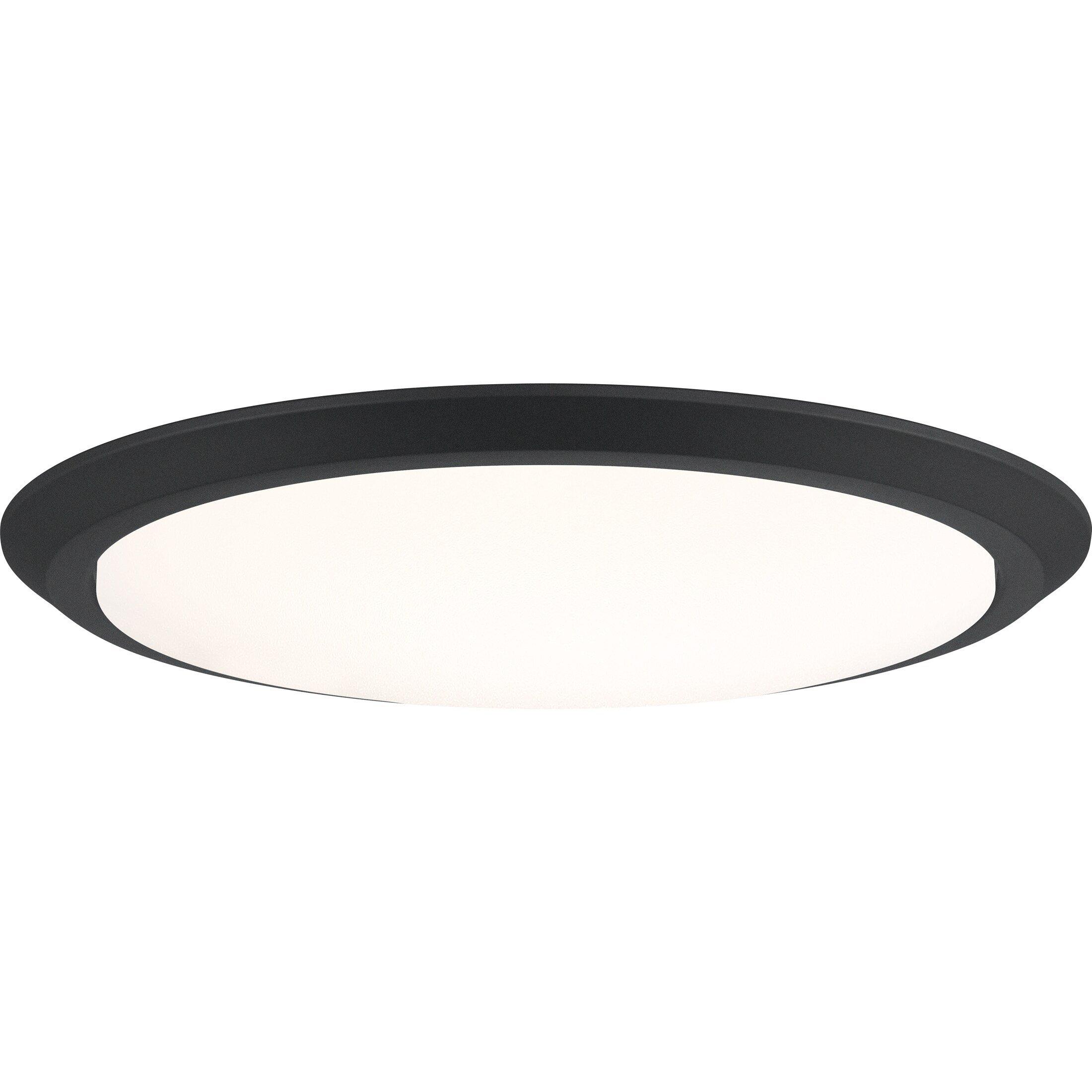20" LED Flush Mount Ceiling Light in Earth Black with White Acrylic Shade 