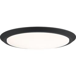 20" LED Flush Mount Ceiling Light in Earth Black with White Acrylic Shade