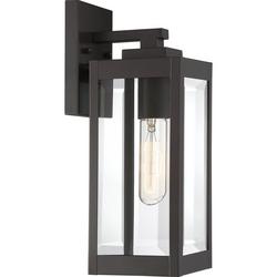 100W 1-Light 14-1/4 in. Outdoor Wall Sconce in Western Bronze