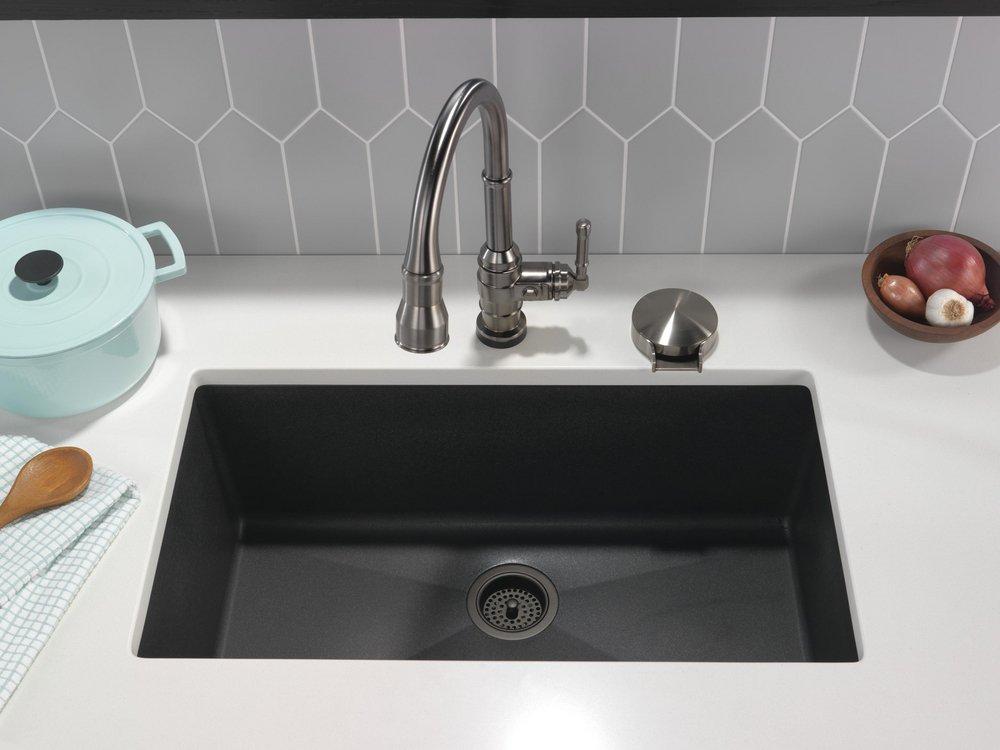 Delta Faucet Black Stainless Glass Rinser 
