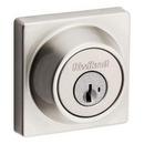 Square Deadbolt Keyed One Side with SmartKey in Stain Nickel