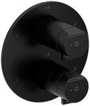 Two Handle Thermostatic and Pressure Balancing Valve Trim in Black