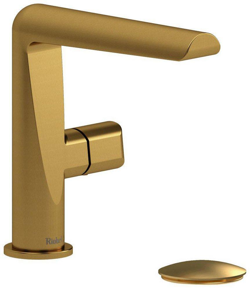 Single Handle Monoblock Bathroom Sink Faucet in Brushed Gold 