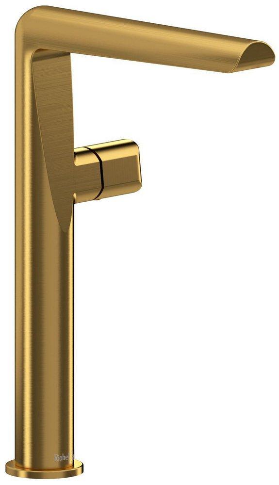 Single Handle Monoblock Bathroom Sink Faucet in Brushed Gold 