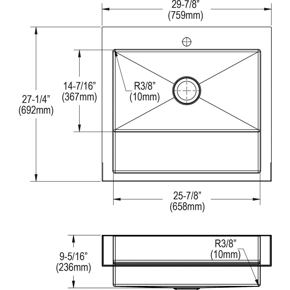 Elkay Stainless Steel 1-Hole Stainless Steel Single Bowl Farmhouse Kitchen Sink in Polished Satin 