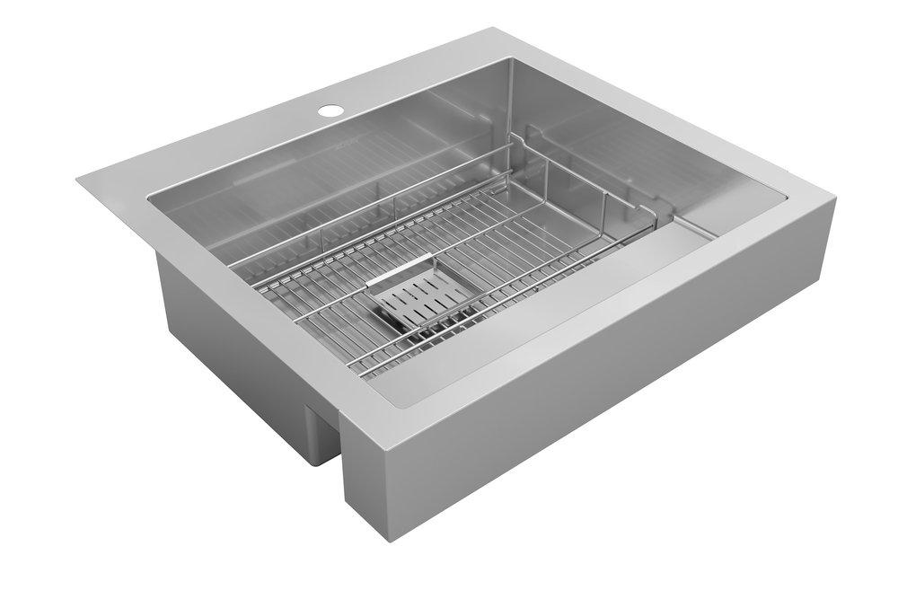 Elkay Stainless Steel 1-Hole Stainless Steel Single Bowl Farmhouse Kitchen Sink in Polished Satin 