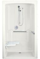 Barrier Free Shower Stall with Left Corner Seat in White