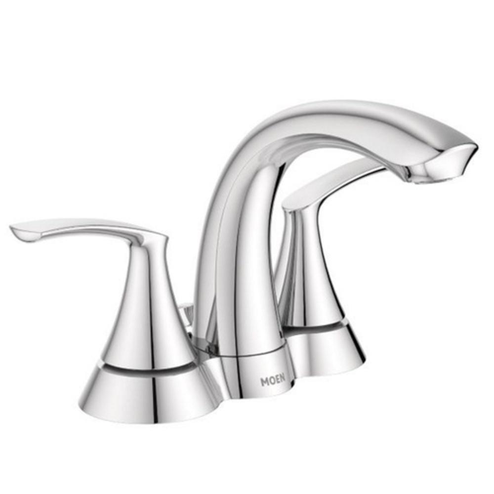 Moen Chrome Two Handle Centerset Bathroom Sink Faucet Lever Handle 
