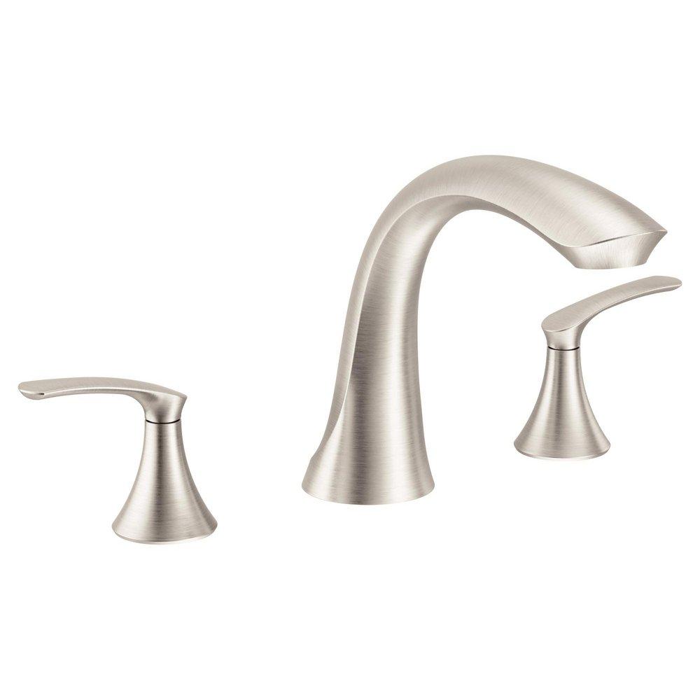 Moen Spot Resist&reg; Brushed Nickel Two Handle Roman Tub Faucet 