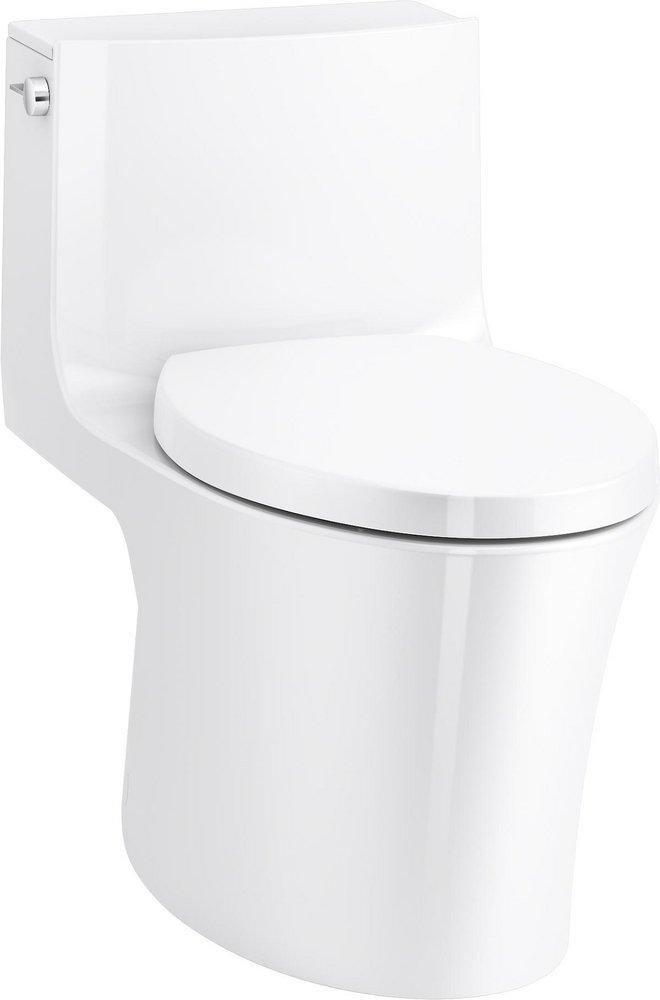 KOHLER White 1.28 gpf Elongated Floor Mount One Piece Toilet 