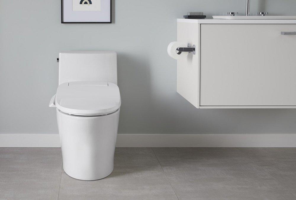 KOHLER White 1.28 gpf Elongated Floor Mount One Piece Toilet 