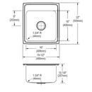 Elkay Lustrous Satin 17 x 22 in. Stainless Steel Single Bowl Drop-in Kitchen Sink in Lustrous Satin 