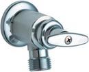 Single Cross Handle Wall Mount Service Faucet in Rough Chrome