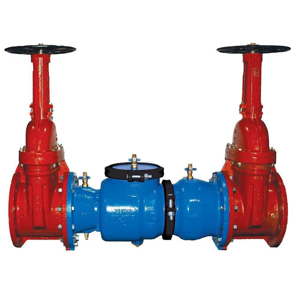 Zurn Wilkins Red Epoxy Coated Ductile Iron Flanged 175 psi Backflow Preventer 
