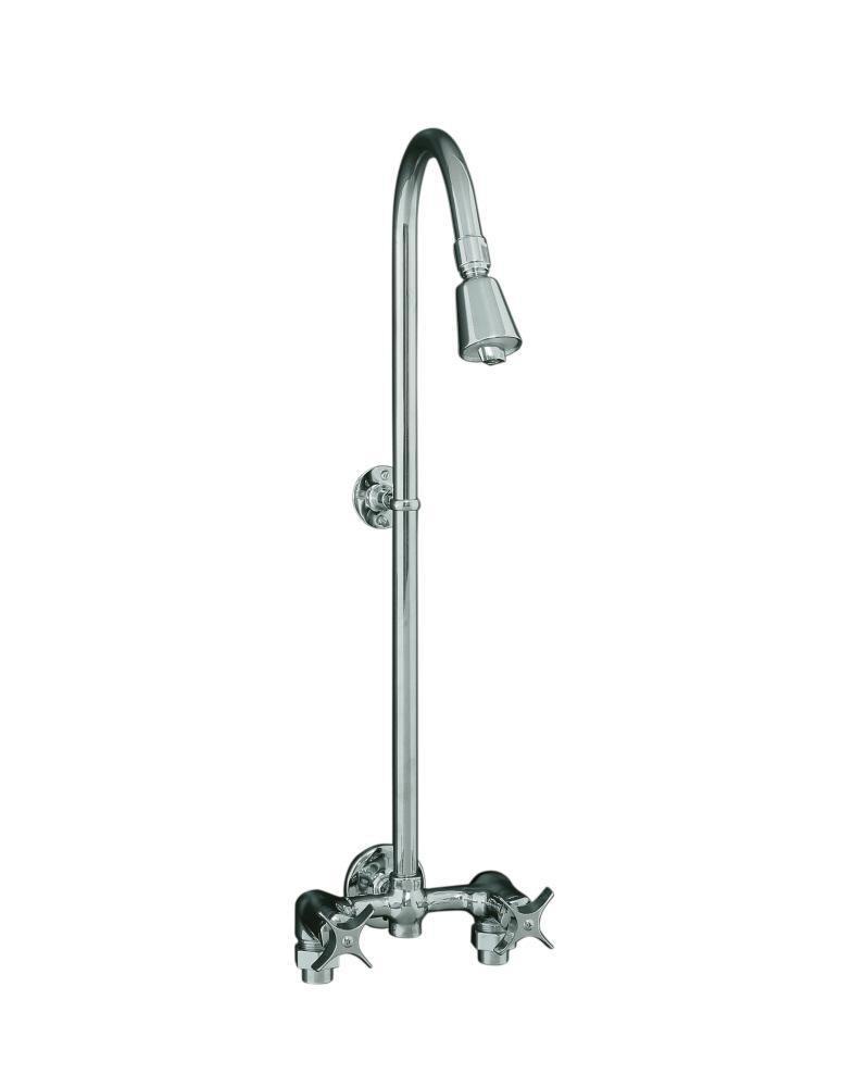 KOHLER Polished Chrome Double Four Arm Handle Commercial Shower Faucet 