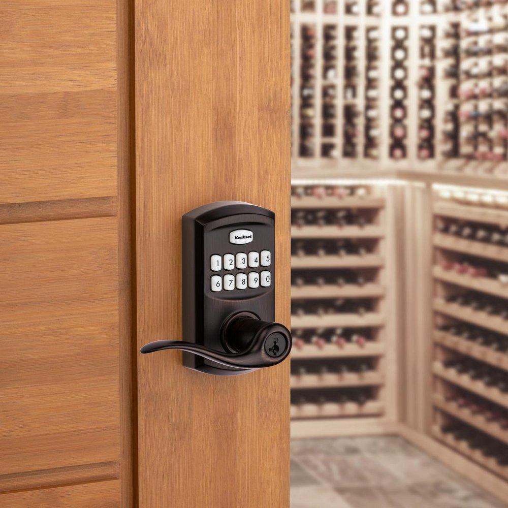 Kwikset Residential Smartode Electronic Lever w/ SmartKey Security, Venetian Bronze 