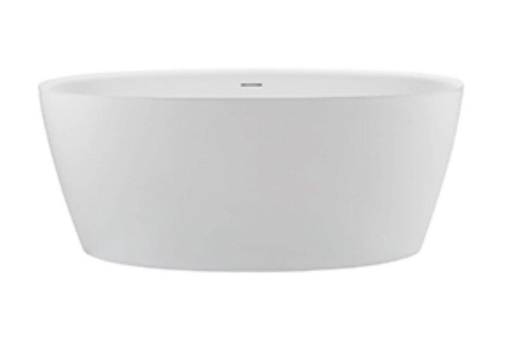 ELENA 58X32 HALF ROLLED SOAKER IN WHITE MATTE 