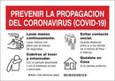 7 x 10 in. Prevent the Spread of Coronavirus COVID-19 Sign