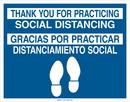 14 x 18 in. Thank You for Practicing Social Distancing Sign