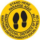8 in. Stand Here Maintain Social Distance 6FT./2M Sign