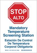 10 x 7 in. Stop Mandatory Temperature Screening Station Sign