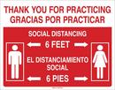 7 x 10 in. Thank You for Practicing Social Distancing Sign