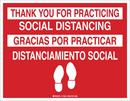 8-1/2 x 11 in. Thank You for Practicing Social Distancing Sign