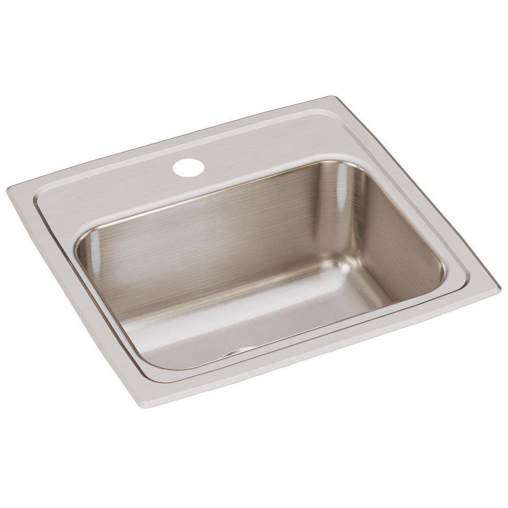 Elkay Lustrous Satin 17 x 16 in. Stainless Steel Single Bowl Drop-in Kitchen Sink in Lustrous Satin 