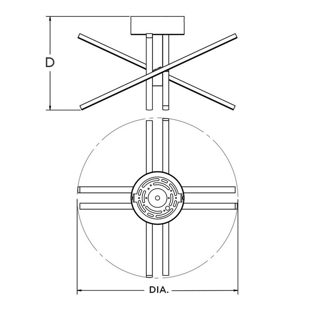 AFX Polished Chrome 26W 1-Light Integrated LED Semi-Flush Mount Ceiling Fixture 