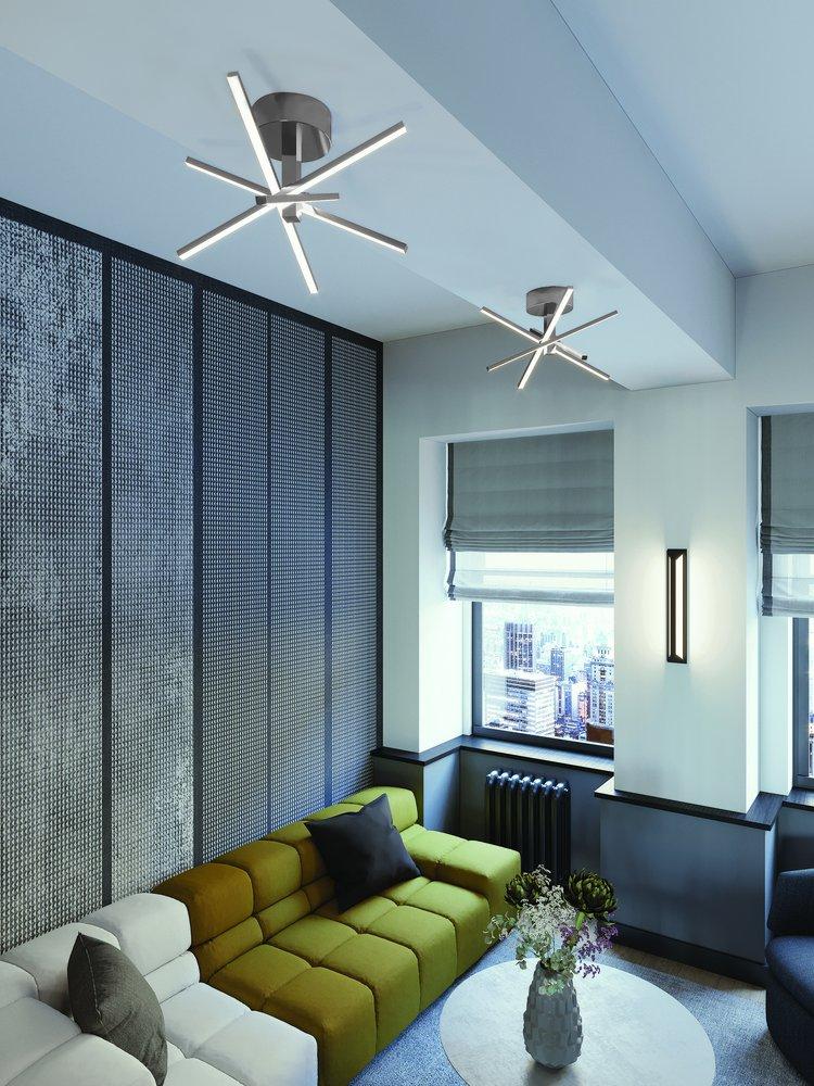 AFX Polished Chrome 26W 1-Light Integrated LED Semi-Flush Mount Ceiling Fixture 