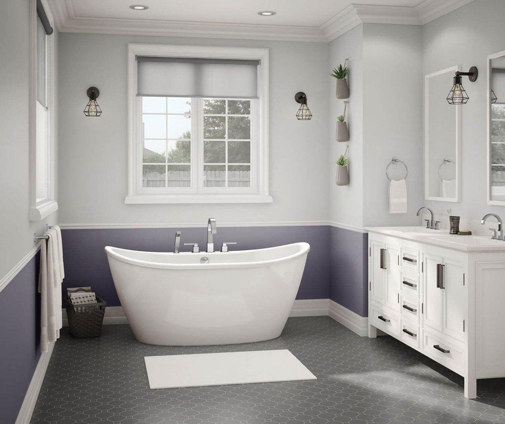 MAAX White 60 x 32 in Freestanding Bathtub with Center Drain 