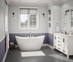 60 x 32 in Freestanding Bathtub with Center Drain in White