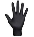 M Size Powder Free Coated Nitrile Disposable Gloves in Black (Box of 100)