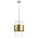 Quorum International Aged Brass 12 in. 100W 1-Light Medium E-26 Incandescent Clear Glass Pendant 