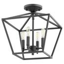 Quorum International Noir 60W 4-Light Candelabra E-12 Semi-Flush Mount Ceiling Fixture 