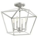 Quorum International Classic Nickel 60W 4-Light Candelabra E-12 Semi-Flush Mount Ceiling Fixture 
