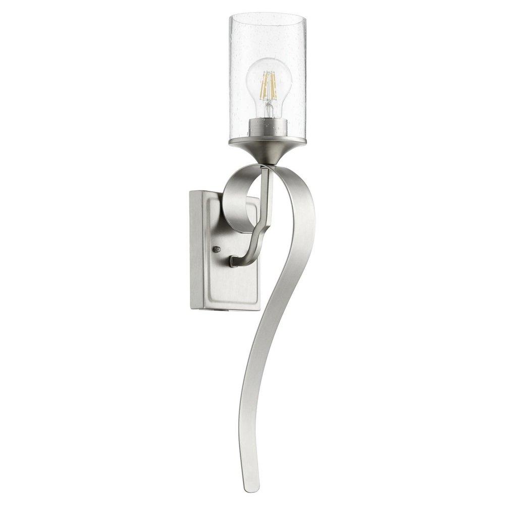 Quorum International Brushed Silver 100W 1-Light Medium E-26 Wall Sconce 