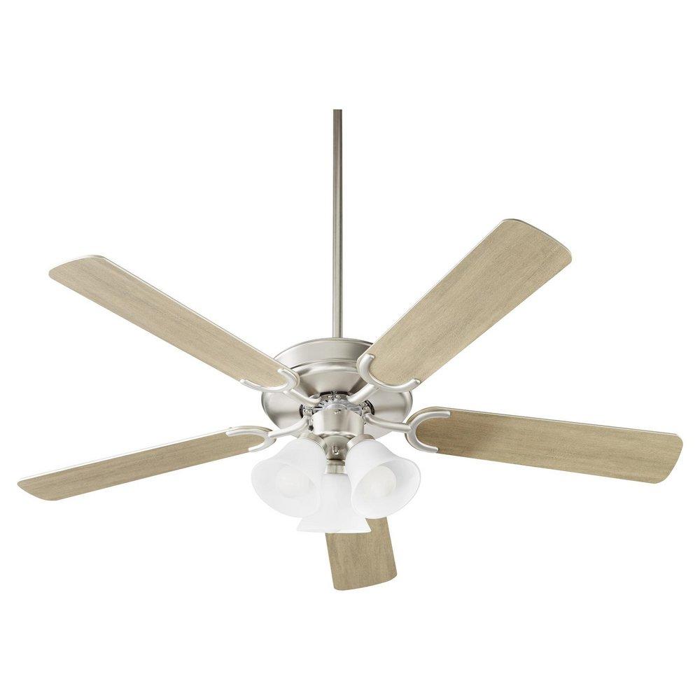 Quorum International Satin Nickel 66W 3-Light 5-Blade Medium E-26 LED Ceiling Fan 