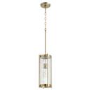 Quorum International Aged Brass 6-1/2 in. 100W 1-Light Medium E-26 Incandescent Clear Glass Pendant 
