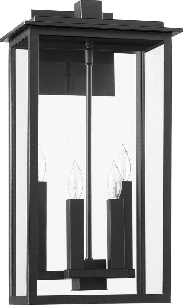 Quorum International Noir 60W 4-Light Candelabra E-12 Outdoor Wall Sconce 