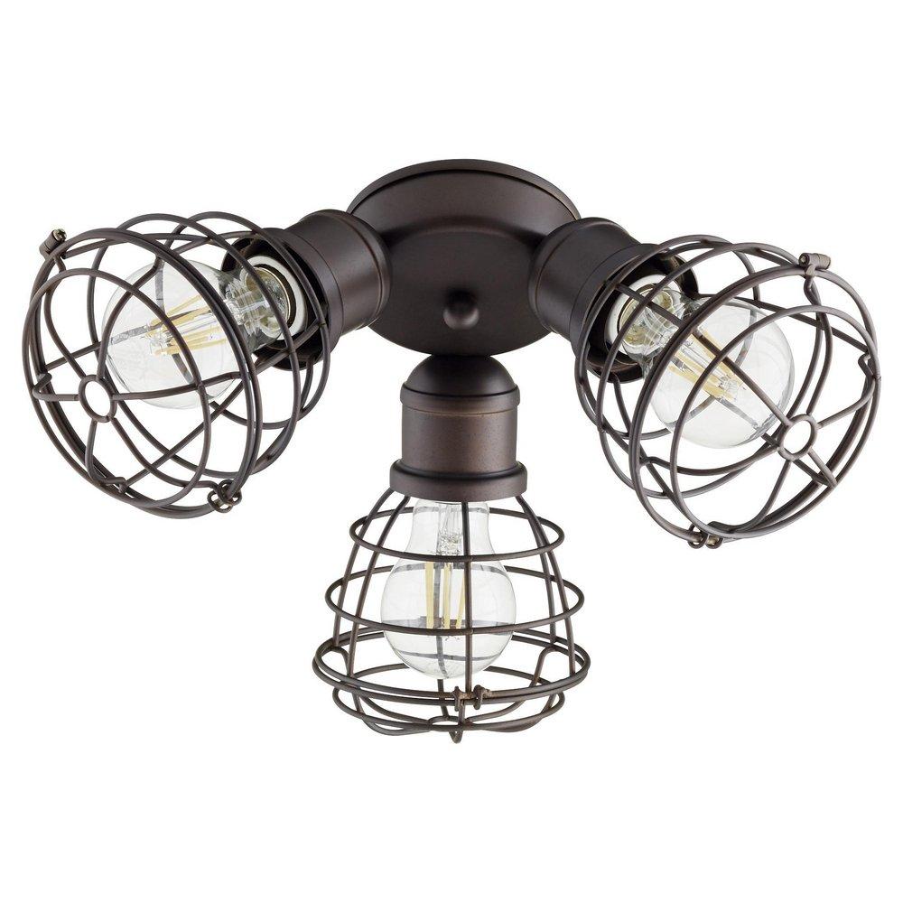 Quorum International Oiled Bronze 18W 3-Light Medium E-26 LED Ceiling Fan Light 