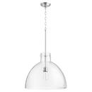 Quorum International Satin Nickel 60W 1-Light Medium E-26 Clear Seeded Glass Pendant 