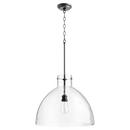 Quorum International Noir 60W 1-Light Medium E-26 Clear Seeded Glass Pendant 