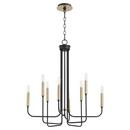 Quorum International Noir/Aged Brass 60W 8-Light Candelabra E-12 Chandelier 