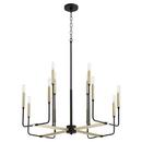 Quorum International Noir/Aged Brass 60W 12-Light Candelabra E-12 Incandescent Chandelier 