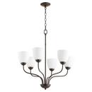 Quorum International Oiled Bronze 60W 6-Light Medium E-26 Incandescent Chandelier 