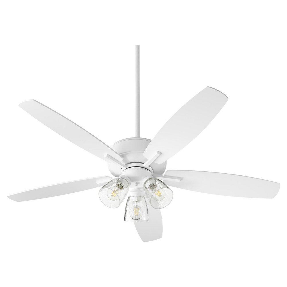 Quorum International Studio White 52 in. 57W 3-Blade Ceiling Fan with Incandescent Light 