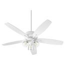 Quorum International Studio White 52 in. 57W 3-Blade Ceiling Fan with Incandescent Light 